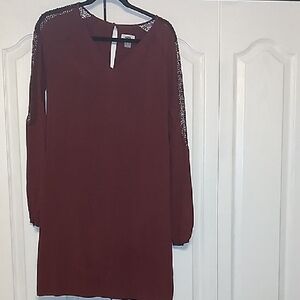 Old Navy Maroon Long Sleeve Dress